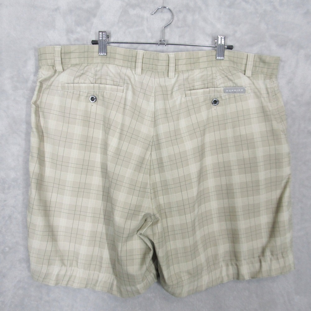 Dunning Mens Golf Shorts Size 40 Sage Green Plaid Stretch Performance Activewear - Picture 9 of 13